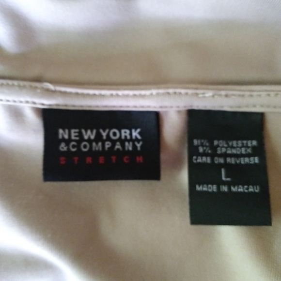 New York & Co. Golden Tan Cowl Neck Tank Top Size Large - Picture 4 of 4